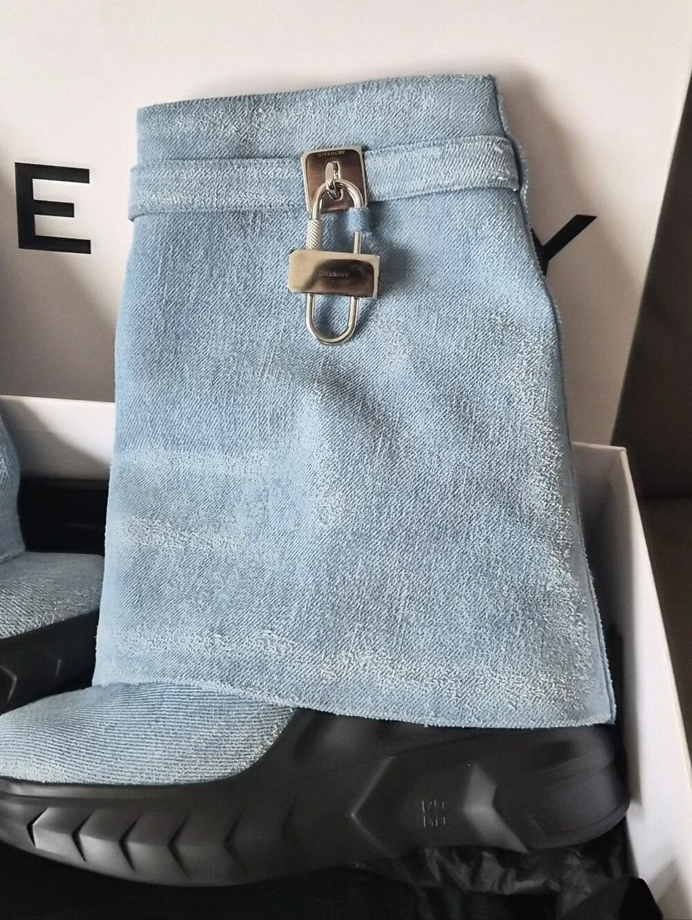 Givenchy Light Blue Suede Mid-Calf Boots